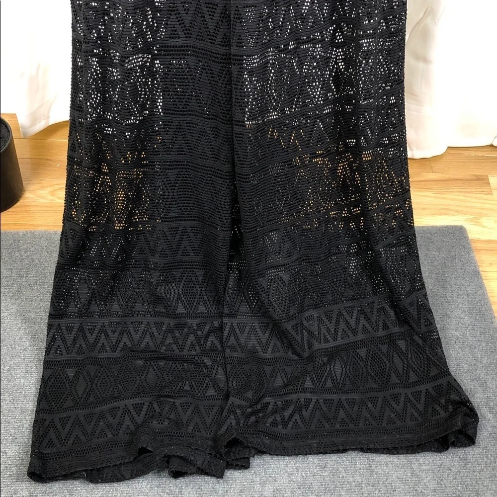 Elegant Black Lace Jumpsuit Swim Coverup Sz M (S2)